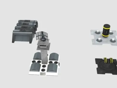 Scifi Space Building  Low-poly 3D model