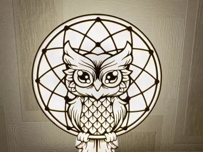 Owl Lamp 3D print model