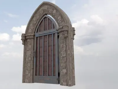 Medieval Doorway Low-poly 3D model