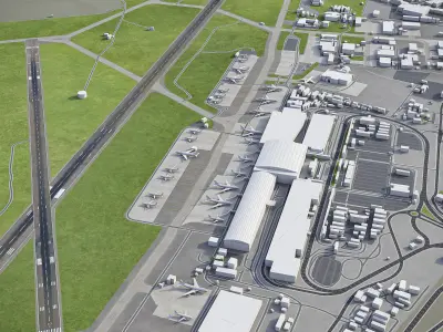 Cape Town - Airport - CPT Low-poly 3D model