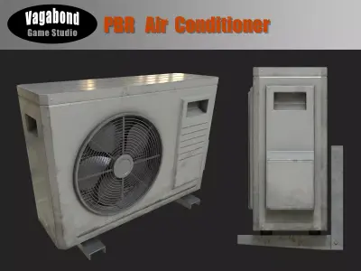 PBR Air Conditioner Low-poly 3D model