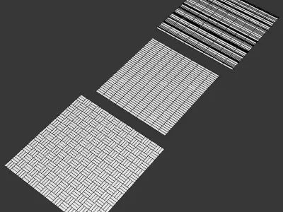  Parquet Oak Vicksburg Firestop set 3 3D model