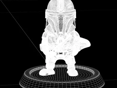 Mandalorian Chibi with base 3d print ready  3D print model
