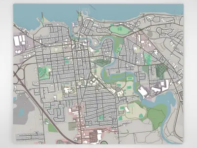 Cityscape Plattsburgh Clinton County New York United States 3D model