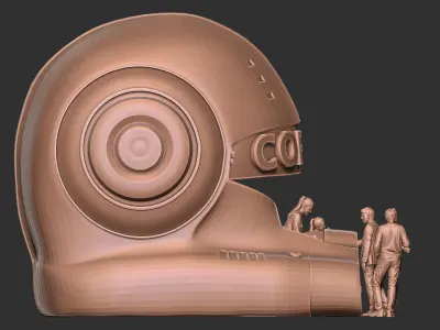 Helmet-Themed Coffee Shop 3D model