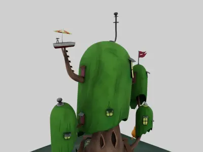 Treehouse Stylized 3D Model Inspired by Adventure Time 3D model