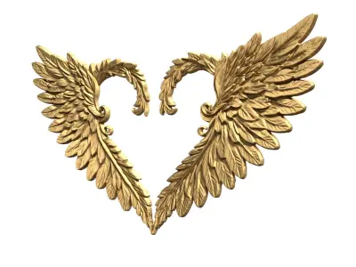 Wings Printable carved decor 16 3D print model
