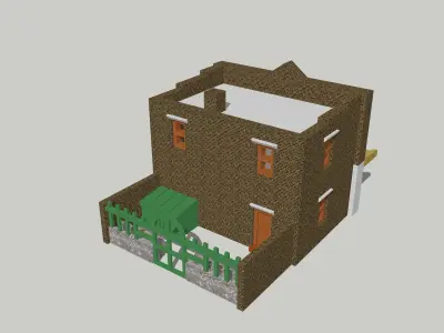 City Building Shop Restaurant Cafe by Outland Models Low-poly 3D model