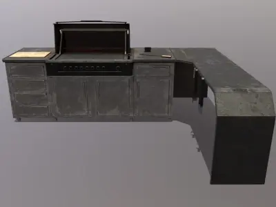 Scifi Barbecue Grill Low-poly 3D model