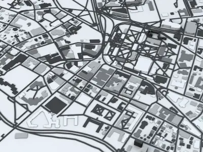 Harvard University and MIT Buildings and Road Network 3D model