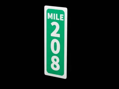 Street Sign Rectangle Narrow Tall Low-poly 3D model