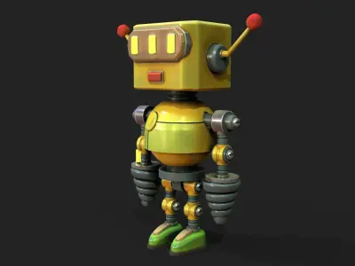 Stylized Robot 6 63 The Hot Low-poly 3D model