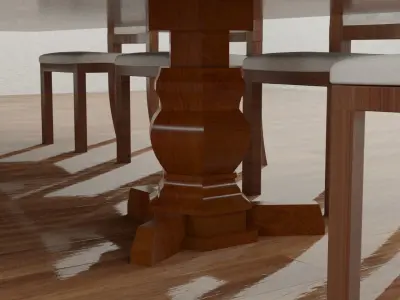 Dinning Room Table and Chairs 3D model