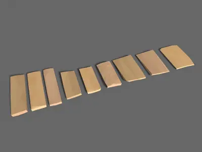 65 Lowpoly Wooden Game Assets - Stylized Low-poly 3D model