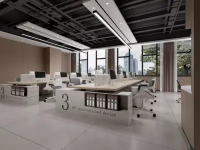 office Low-poly 3D model