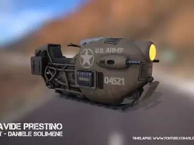 Scifi US Army 04521 Bike Low-poly 3D model