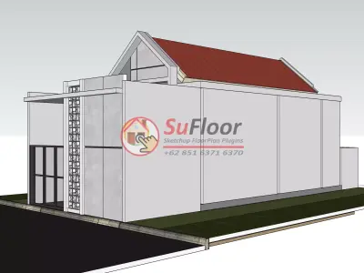 House 5x13m code 584 - Sketchup 3D model 3D model 3D model