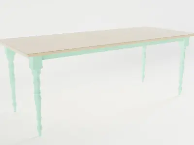 Shabby Chic Dinner Table Low-poly 3D model