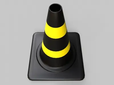  Traffic Cone V1 - 002 Low-poly 3D model