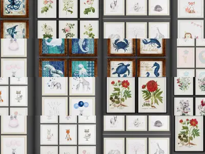 Collection of Picture Frames - 20 sets 3D Model Pack 16
