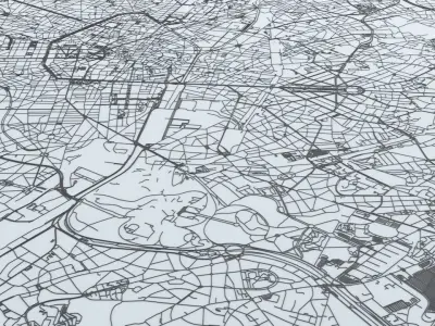 Brussels Road Network and Streets 3D model