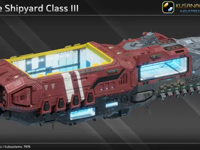 Scifi Mobile Shipyard Collection 3D Model Pack