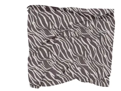 Brown Zebra Printed Mesh Fabric  PBR Texture  ZFAB File 3D model