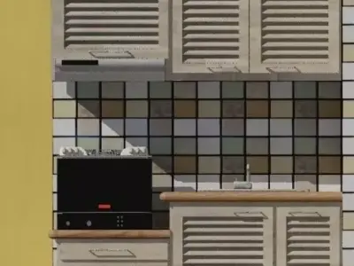 small kitchen kit 3D model