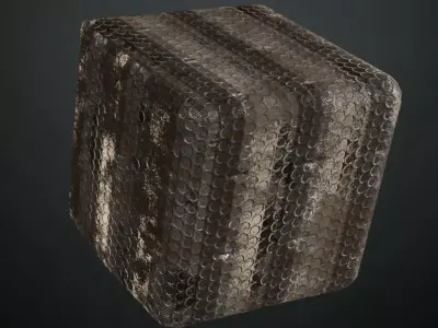 Rusty Silver Corrugated Metal Grill PBR Seamless Texture