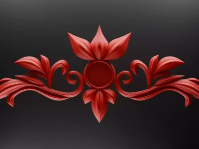 Corner Carved Plaster Molding Decoration 3D model