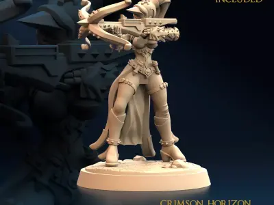 Crossbow Archer Crimson Horizon Executioner E Nude and Normal 3D print model