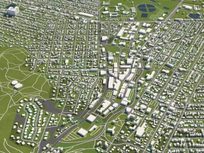 Helena Montana USA 50x50km 3D model