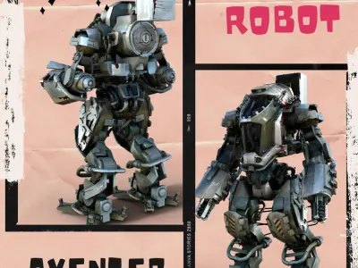 Robot Avenger in obj and fbx formats 3D model