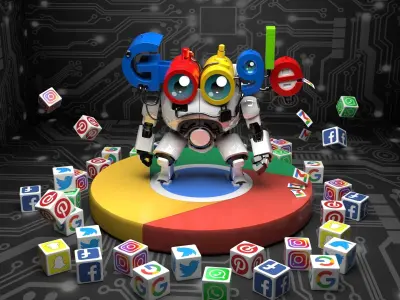 Google App Robot 3D Model Low-poly 3D model