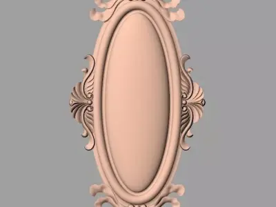Bed door flower 3D relief STL model for CNC engraving E543 3D model