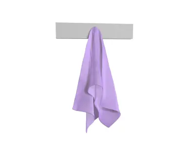Towel three towels hanging on rack 3D model