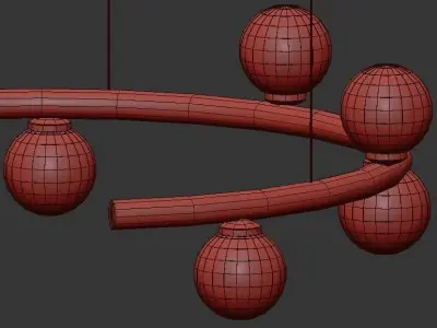 IMERENSE gold chandelier with balls hanging from it 3D model