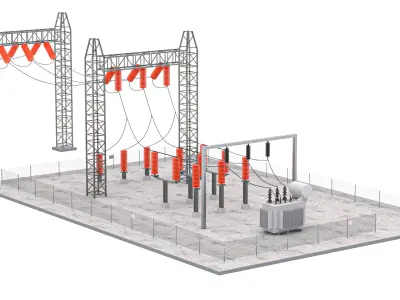 Electrical Substation v3 3D model