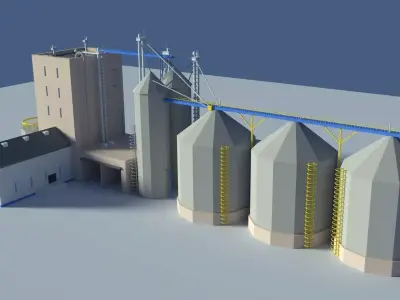 Low Poly Cartoony Feed Plant Low-poly 3D model