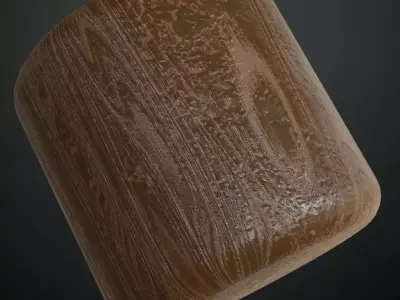 Modern Blue Stained Wood Geometric Mosaic PBR Seamless Texture