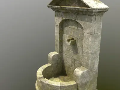 Old country fountain 3D model