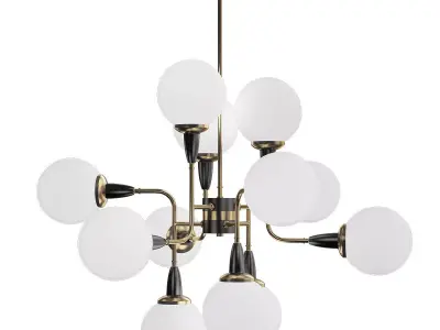 Robertson modern chandelier with brass and balls 3D model