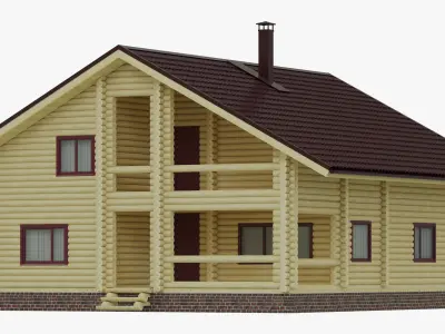 wooden house 3D model