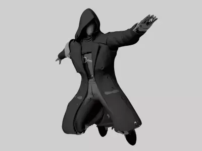 Black-Clad Antihero Rigged 3D Model 3D model