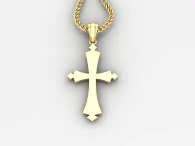Light Gold 18K Cross Pendant 1CP010 3D print model