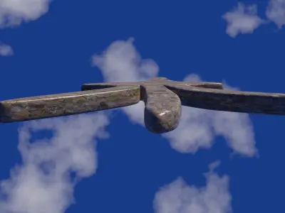 Chinese script for decorative items purpose quad only version Free low-poly 3D model