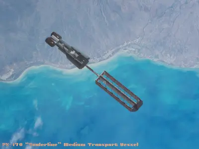 Sci-Fi Cargo Transport Spaceship Industrial Spacecraft PBR 4K 3D model