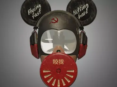 Freaky Mickey - Gas mask Low-poly 3D model