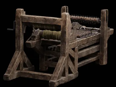NANITE MODULAR TORTURE RACK - 5-PIECE MEDIEVAL DEVICE PACK Low-poly 3D model