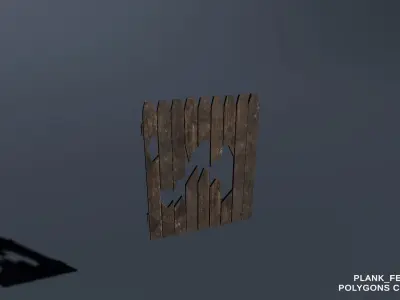 Game Ready Wooden Planks and Fences Pack Low-poly 3D model